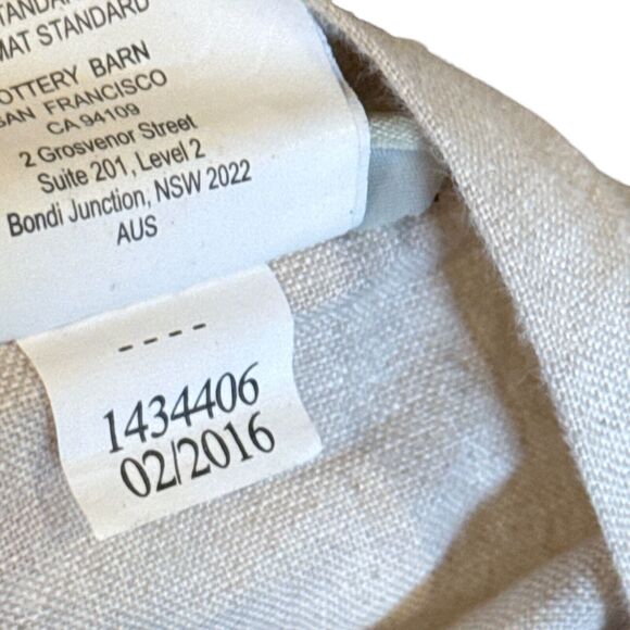 Pottery Barn Belgian Flax 100% Linen Standard Pillow Sham Case Cover Beige - Picture 11 of 12